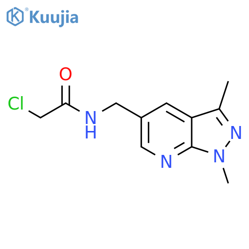 2-chloro-N-({1,3-dimethyl-1H-pyrazolo3,4-bpyridin-5-yl}methyl)acetamide structure