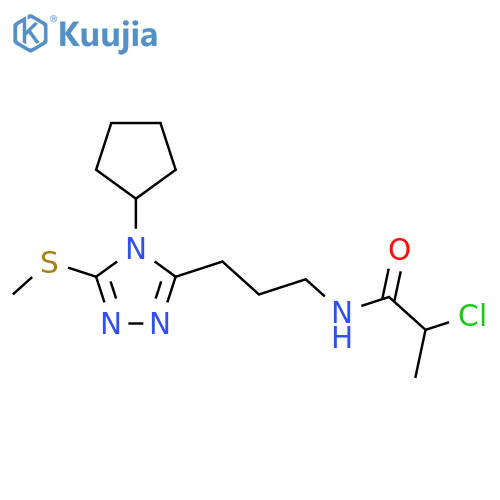 2-Chloro-N-[3-(4-cyclopentyl-5-methylsulfanyl-1,2,4-triazol-3-yl)propyl]propanamide structure