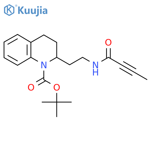 tert-butyl 2-2-(but-2-ynamido)ethyl-1,2,3,4-tetrahydroquinoline-1-carboxylate structure