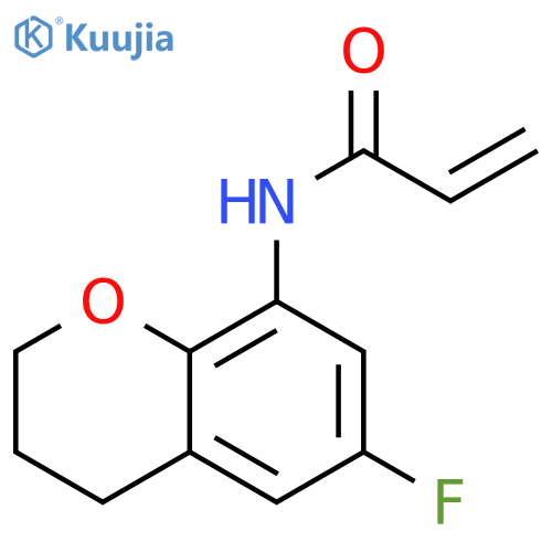 N-(6-fluoro-3,4-dihydro-2H-1-benzopyran-8-yl)prop-2-enamide structure