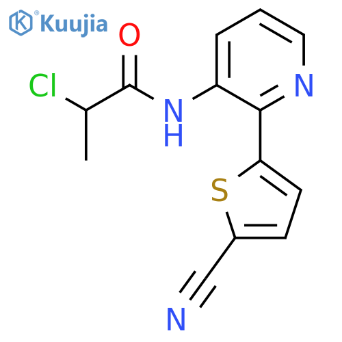 2-chloro-N-[2-(5-cyanothiophen-2-yl)pyridin-3-yl]propanamide structure