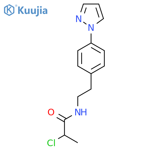2-Chloro-N-[2-(4-pyrazol-1-ylphenyl)ethyl]propanamide structure