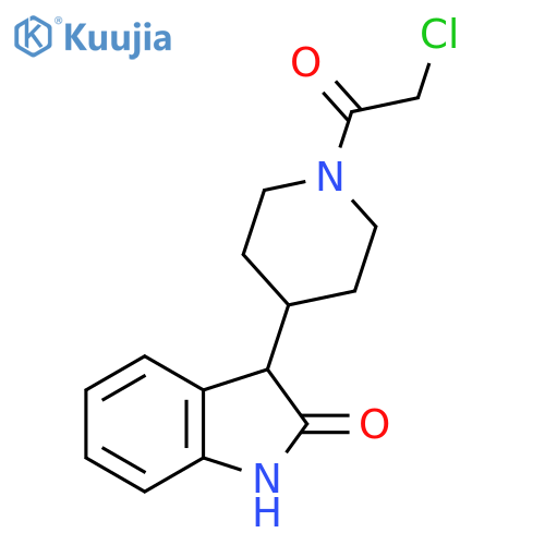 3-1-(2-chloroacetyl)piperidin-4-yl-2,3-dihydro-1H-indol-2-one structure