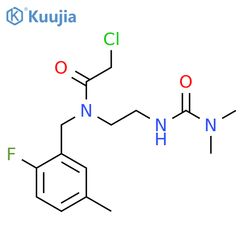 2-Chloro-N-[2-(dimethylcarbamoylamino)ethyl]-N-[(2-fluoro-5-methylphenyl)methyl]acetamide structure