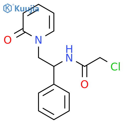 2-chloro-N-2-(2-oxo-1,2-dihydropyridin-1-yl)-1-phenylethylacetamide structure
