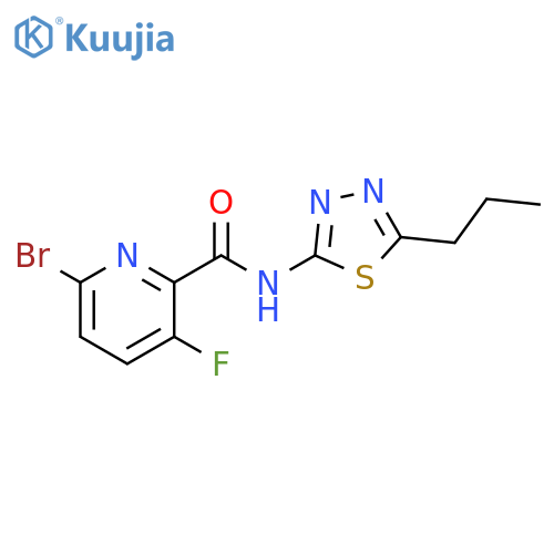 6-bromo-3-fluoro-N-(5-propyl-1,3,4-thiadiazol-2-yl)pyridine-2-carboxamide structure