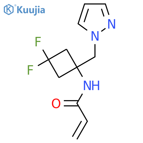 N-{3,3-difluoro-1-(1H-pyrazol-1-yl)methylcyclobutyl}prop-2-enamide structure