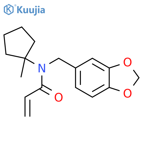 N-(1,3-Benzodioxol-5-ylmethyl)-N-(1-methylcyclopentyl)prop-2-enamide structure