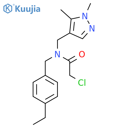 2-Chloro-N-[(1,5-dimethylpyrazol-4-yl)methyl]-N-[(4-ethylphenyl)methyl]acetamide structure