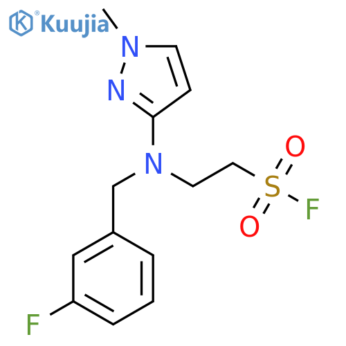 2-[(3-Fluorophenyl)methyl-(1-methylpyrazol-3-yl)amino]ethanesulfonyl fluoride structure