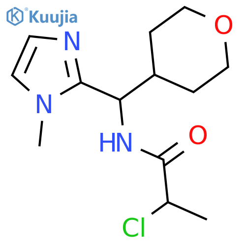 2-Chloro-N-[(1-methyl-1H-imidazol-2-yl)(tetrahydro-2H-pyran-4-yl)methyl]propanamide structure
