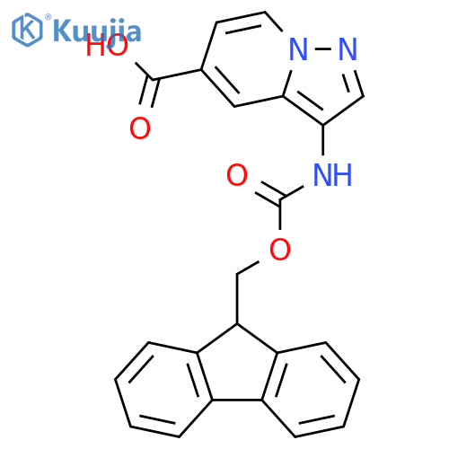 3-(9H-Fluoren-9-ylmethoxycarbonylamino)pyrazolo[1,5-a]pyridine-5-carboxylic acid structure