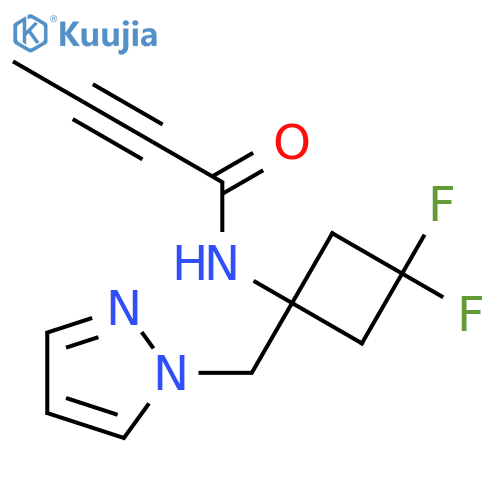 N-{3,3-difluoro-1-(1H-pyrazol-1-yl)methylcyclobutyl}but-2-ynamide structure