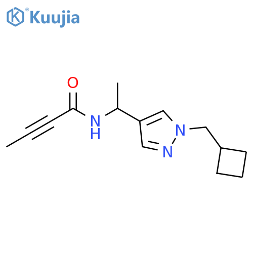 N-{1-1-(cyclobutylmethyl)-1H-pyrazol-4-ylethyl}but-2-ynamide structure