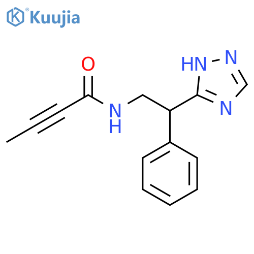 N-2-phenyl-2-(4H-1,2,4-triazol-3-yl)ethylbut-2-ynamide structure