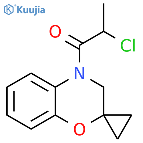 2-Chloro-1-(3,4-dihydrospiro[2H-1,4-benzoxazine-2,1′-cyclopropan]-4-yl)-1-propanone structure