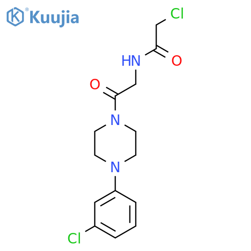 2-chloro-N-{2-[4-(3-chlorophenyl)piperazin-1-yl]-2-oxoethyl}acetamide structure