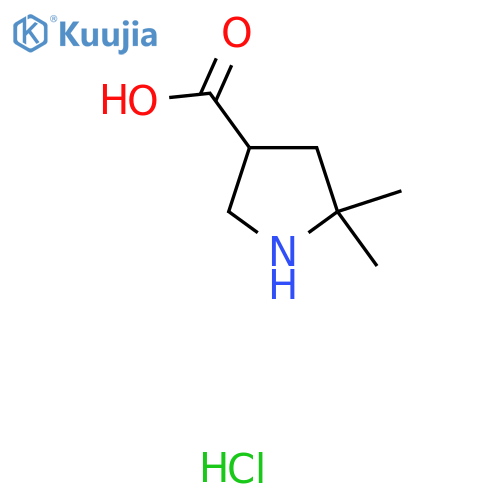 5,5-Dimethylpyrrolidine-3-carboxylic acid hydrochloride structure