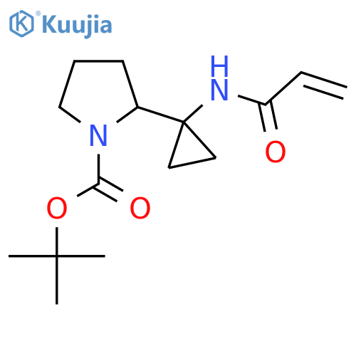tert-butyl 2-1-(prop-2-enamido)cyclopropylpyrrolidine-1-carboxylate structure