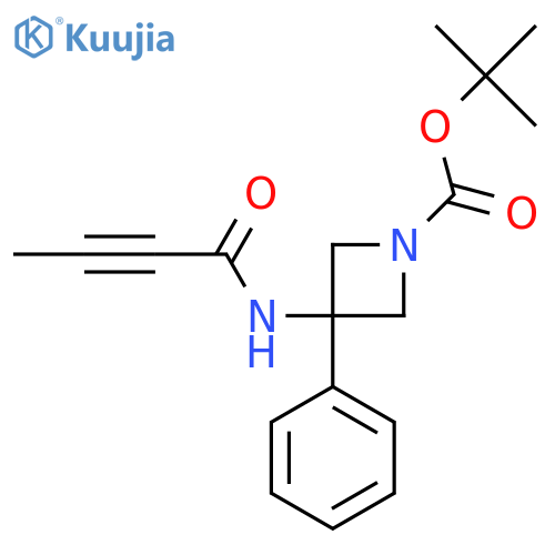 tert-butyl 3-(but-2-ynamido)-3-phenylazetidine-1-carboxylate structure