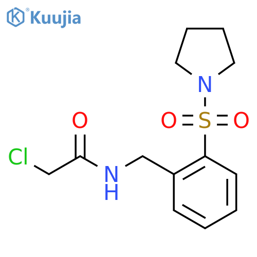 2-chloro-N-{2-(pyrrolidine-1-sulfonyl)phenylmethyl}acetamide structure