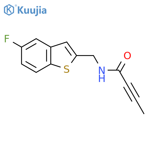 N-(5-fluoro-1-benzothiophen-2-yl)methylbut-2-ynamide structure