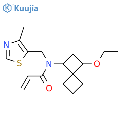 N-(3-Ethoxyspiro[3.3]heptan-1-yl)-N-[(4-methyl-1,3-thiazol-5-yl)methyl]prop-2-enamide structure