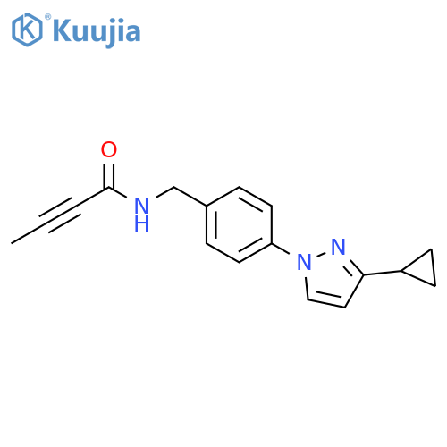 N-[[4-(3-Cyclopropyl-1H-pyrazol-1-yl)phenyl]methyl]-2-butynamide structure