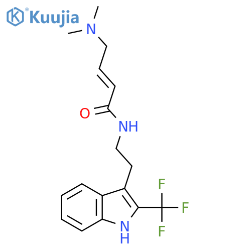 (E)-4-(Dimethylamino)-N-[2-[2-(trifluoromethyl)-1H-indol-3-yl]ethyl]but-2-enamide structure