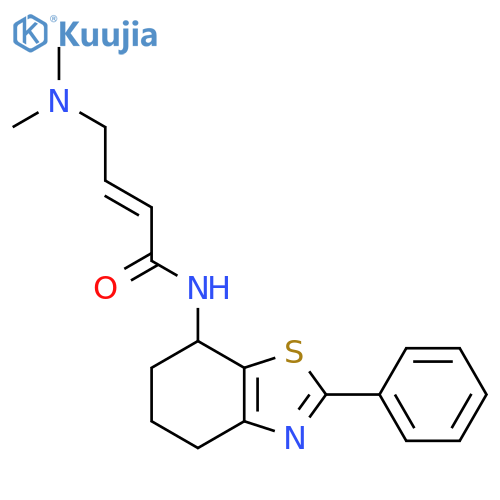 (E)-4-(Dimethylamino)-N-(2-phenyl-4,5,6,7-tetrahydro-1,3-benzothiazol-7-yl)but-2-enamide structure