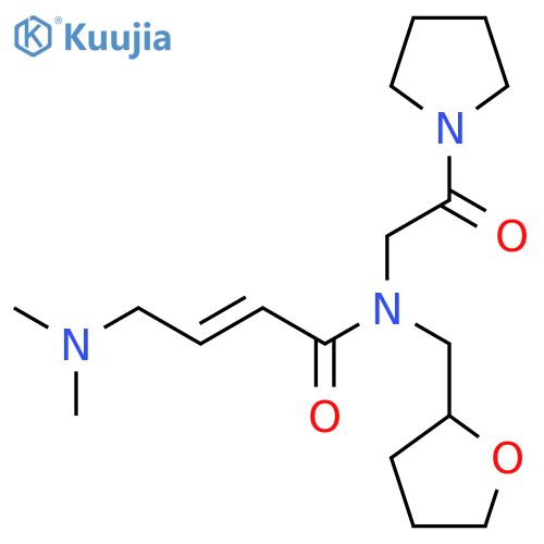(E)-4-(Dimethylamino)-N-(oxolan-2-ylmethyl)-N-(2-oxo-2-pyrrolidin-1-ylethyl)but-2-enamide structure