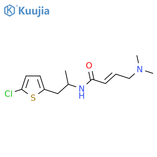 (2E)-N-1-(5-chlorothiophen-2-yl)propan-2-yl-4-(dimethylamino)but-2-enamide structure
