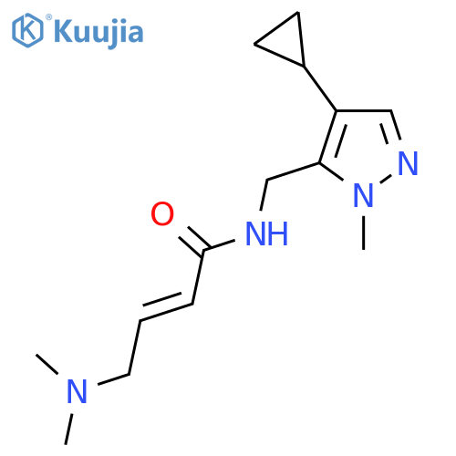 (2E)-N-(4-cyclopropyl-1-methyl-1H-pyrazol-5-yl)methyl-4-(dimethylamino)but-2-enamide structure