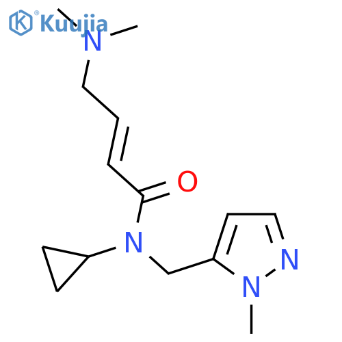 (2E)-N-cyclopropyl-4-(dimethylamino)-N-(1-methyl-1H-pyrazol-5-yl)methylbut-2-enamide structure