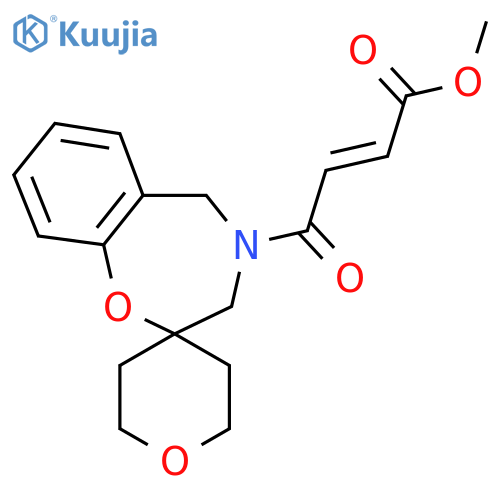 Methyl (E)-4-oxo-4-spiro[3,5-dihydro-1,4-benzoxazepine-2,4'-oxane]-4-ylbut-2-enoate structure