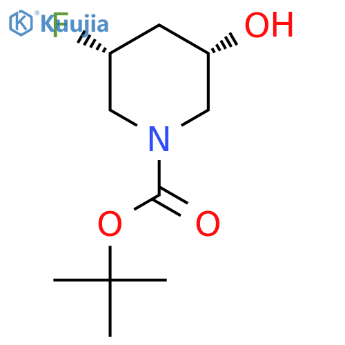 rac-tert-butyl (3R,5S)-3-fluoro-5-hydroxypiperidine-1-carboxylate structure
