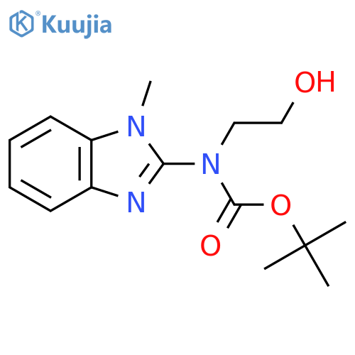 tert-butyl N-(2-hydroxyethyl)-N-(1-methyl-1H-1,3-benzodiazol-2-yl)carbamate structure
