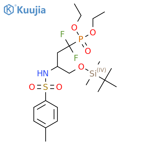 diethyl {4-(tert-butyldimethylsilyl)oxy-1,1-difluoro-3-(4-methylbenzenesulfonamido)butyl}phosphonate structure