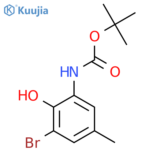 tert-butyl N-(3-bromo-2-hydroxy-5-methylphenyl)carbamate structure