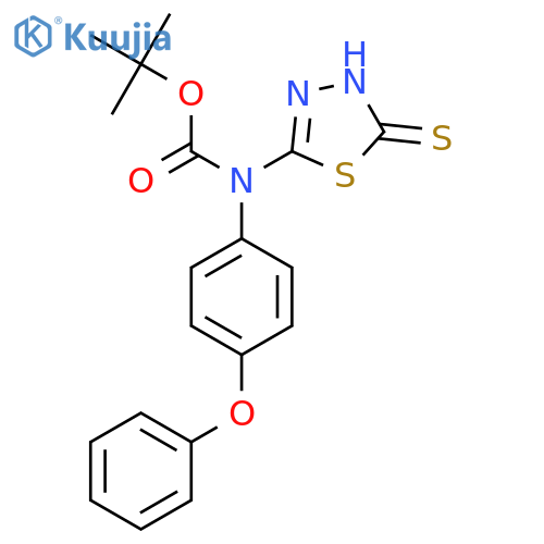 tert-butyl N-(4-phenoxyphenyl)-N-(5-sulfanyl-1,3,4-thiadiazol-2-yl)carbamate structure
