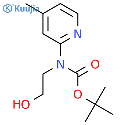 tert-butyl N-(2-hydroxyethyl)-N-(4-methylpyridin-2-yl)carbamate structure