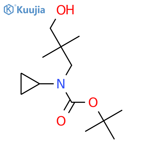 tert-butyl N-cyclopropyl-N-(3-hydroxy-2,2-dimethylpropyl)carbamate structure