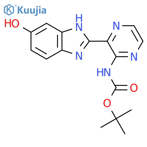 tert-butyl N-3-(5-hydroxy-1H-1,3-benzodiazol-2-yl)pyrazin-2-ylcarbamate structure