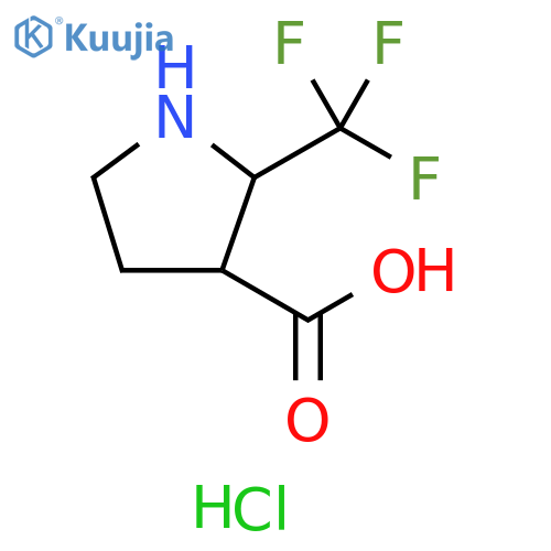 2-(trifluoromethyl)pyrrolidine-3-carboxylic acid hydrochloride structure