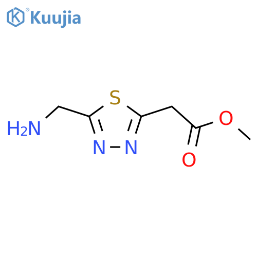 methyl 2-5-(aminomethyl)-1,3,4-thiadiazol-2-ylacetate structure