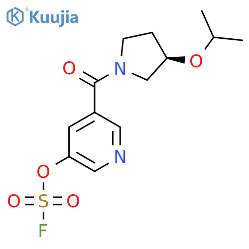 5-[(3R)-3-(propan-2-yloxy)pyrrolidine-1-carbonyl]pyridin-3-yl sulfurofluoridate structure