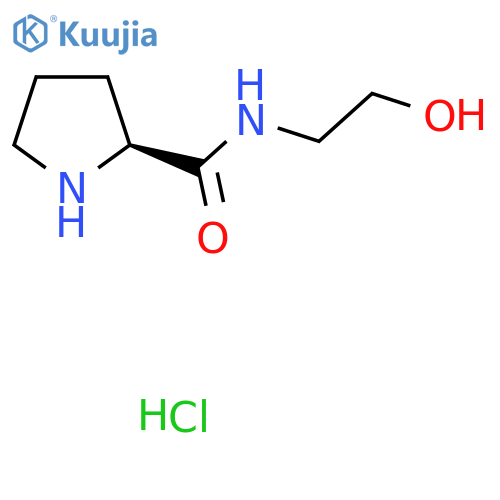 (2S)-N-(2-Hydroxyethyl)pyrrolidine-2-carboxamide;hydrochloride structure