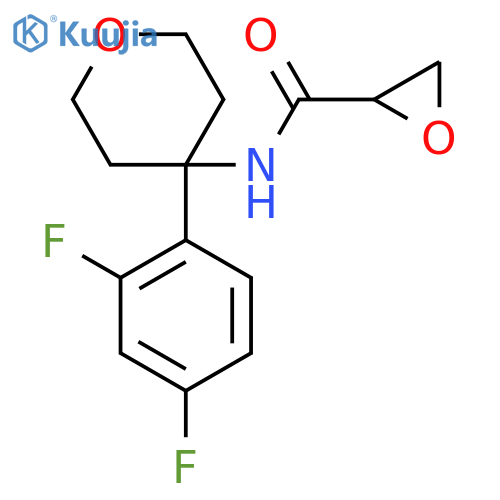 N-4-(2,4-difluorophenyl)oxan-4-yloxirane-2-carboxamide structure