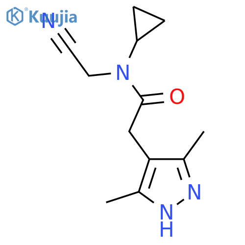 N-(cyanomethyl)-N-cyclopropyl-2-(3,5-dimethyl-1H-pyrazol-4-yl)acetamide structure