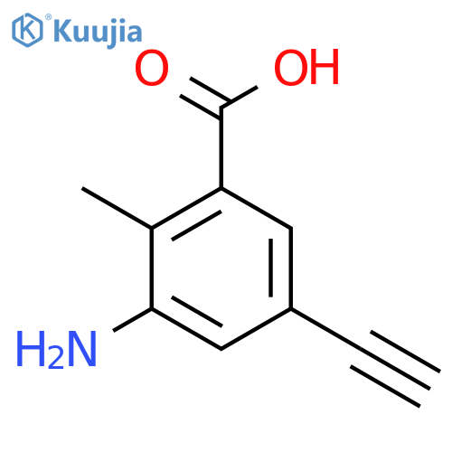 3-Amino-5-ethynyl-2-methylbenzoic acid structure